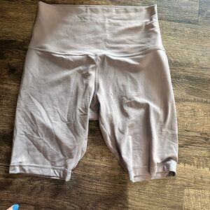 Lululemon Athletica Tan Bike Shorts High-Waisted Stretchy